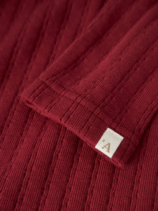 Lil' Atelier Mini RITA SIG LS SLIM TOP - Red Dahlia | Torgunns Barneklær AS
