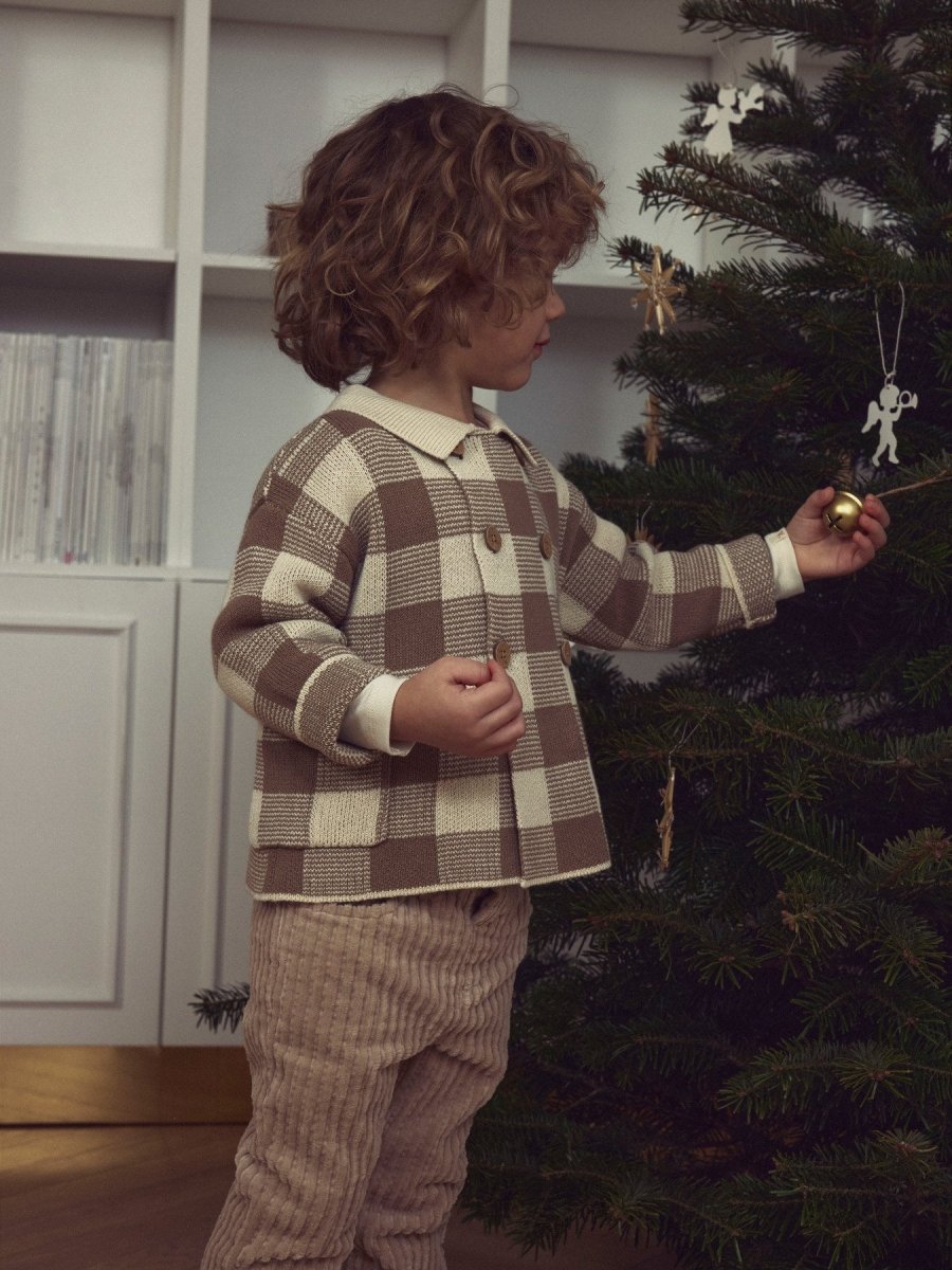 Lil' Atelier Mini ROBO LS LOOSE KNIT CARDIGAN - Sepia Tint | Torgunns Barneklær AS