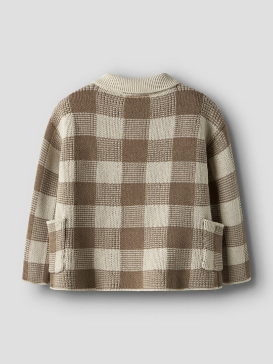 Lil' Atelier Mini ROBO LS LOOSE KNIT CARDIGAN - Sepia Tint | Torgunns Barneklær AS