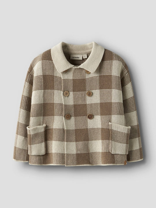 Lil' Atelier Mini ROBO LS LOOSE KNIT CARDIGAN - Sepia Tint | Torgunns Barneklær AS