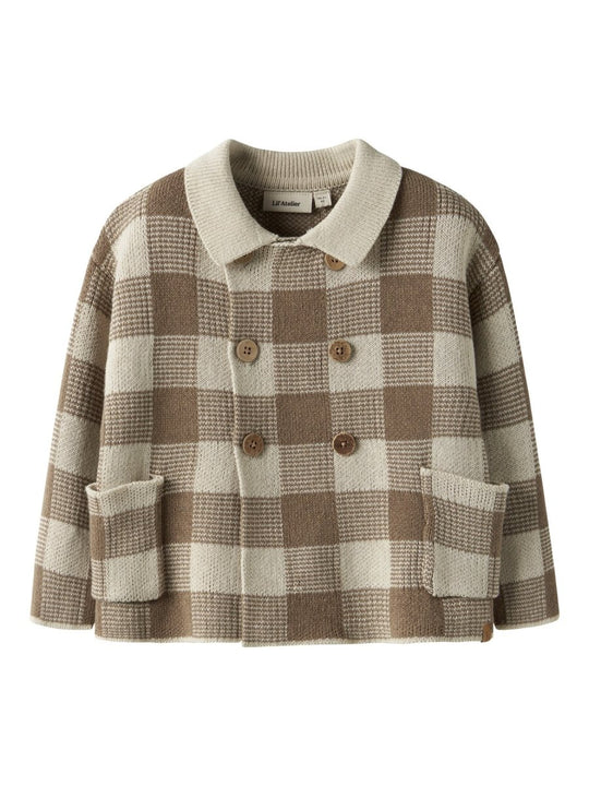 Lil' Atelier Mini ROBO LS LOOSE KNIT CARDIGAN - Sepia Tint | Torgunns Barneklær AS