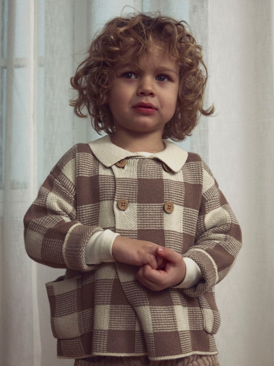Lil' Atelier Mini ROBO LS LOOSE KNIT CARDIGAN - Sepia Tint | Torgunns Barneklær AS