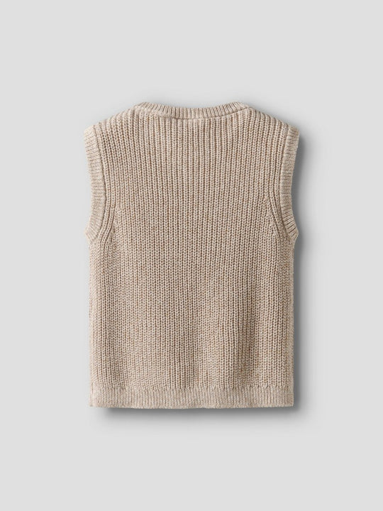 Lil' Atelier Mini ROKKO KNIT VEST - Oxford Tan | Torgunns Barneklær AS