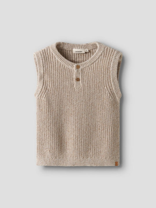 Lil' Atelier Mini ROKKO KNIT VEST - Oxford Tan | Torgunns Barneklær AS