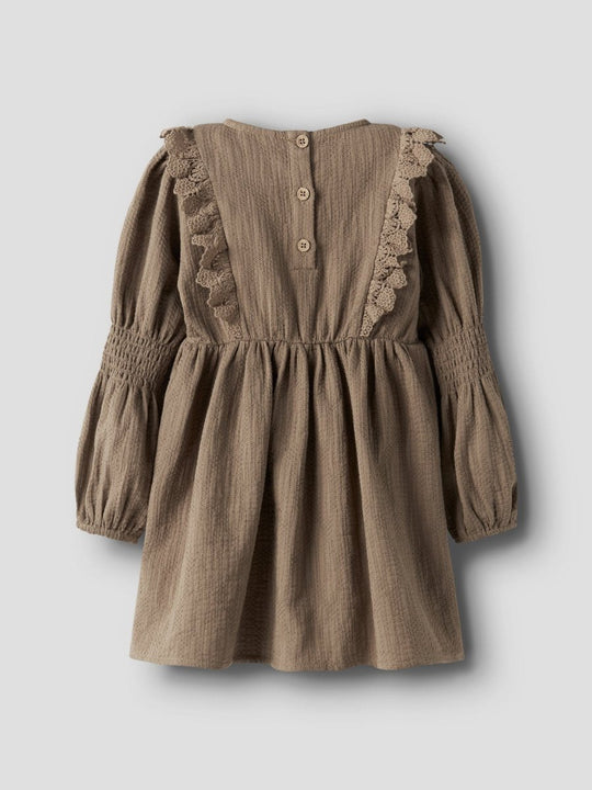 Lil' Atelier Mini ROSITA LIU LS DRESS - Sepia Tint | Torgunns Barneklær AS