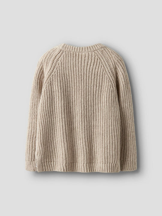 Lil' Atelier Mini RUMBA LS LOOSE KNIT - Oxford Tan | Torgunns Barneklær AS
