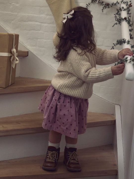 Lil' Atelier Mini RUMBA LS LOOSE KNIT - Oxford Tan | Torgunns Barneklær AS