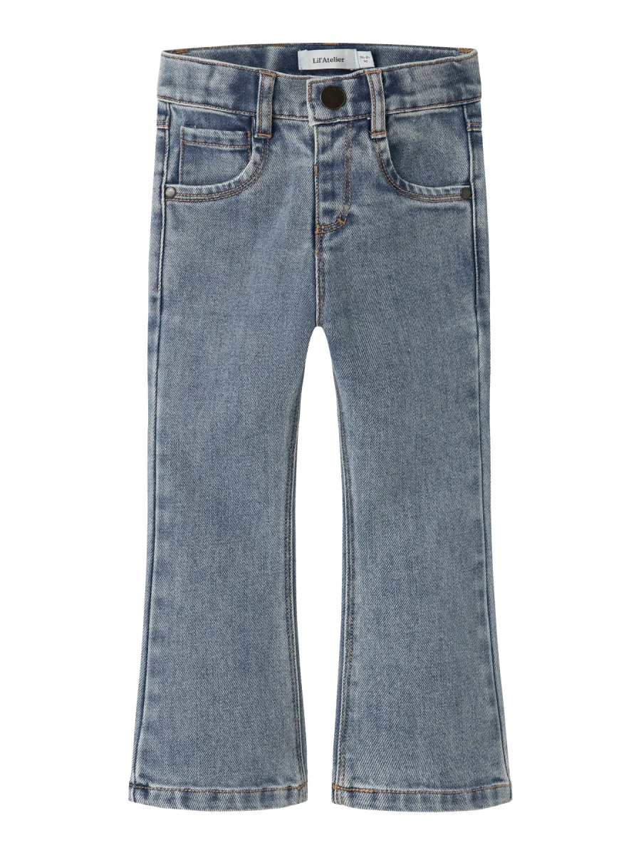 Lil' Atelier Mini SALLI SLIM BOOT JEANS - Medium Blue Denim | Torgunns Barneklær AS