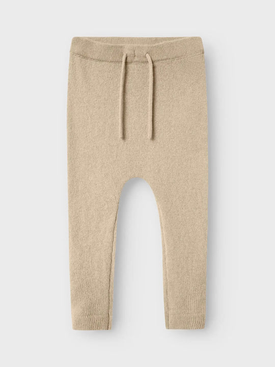Lil' Atelier Mini WOOL NALIO KNIT PANT - Safari Melange | Torgunns Barneklær AS