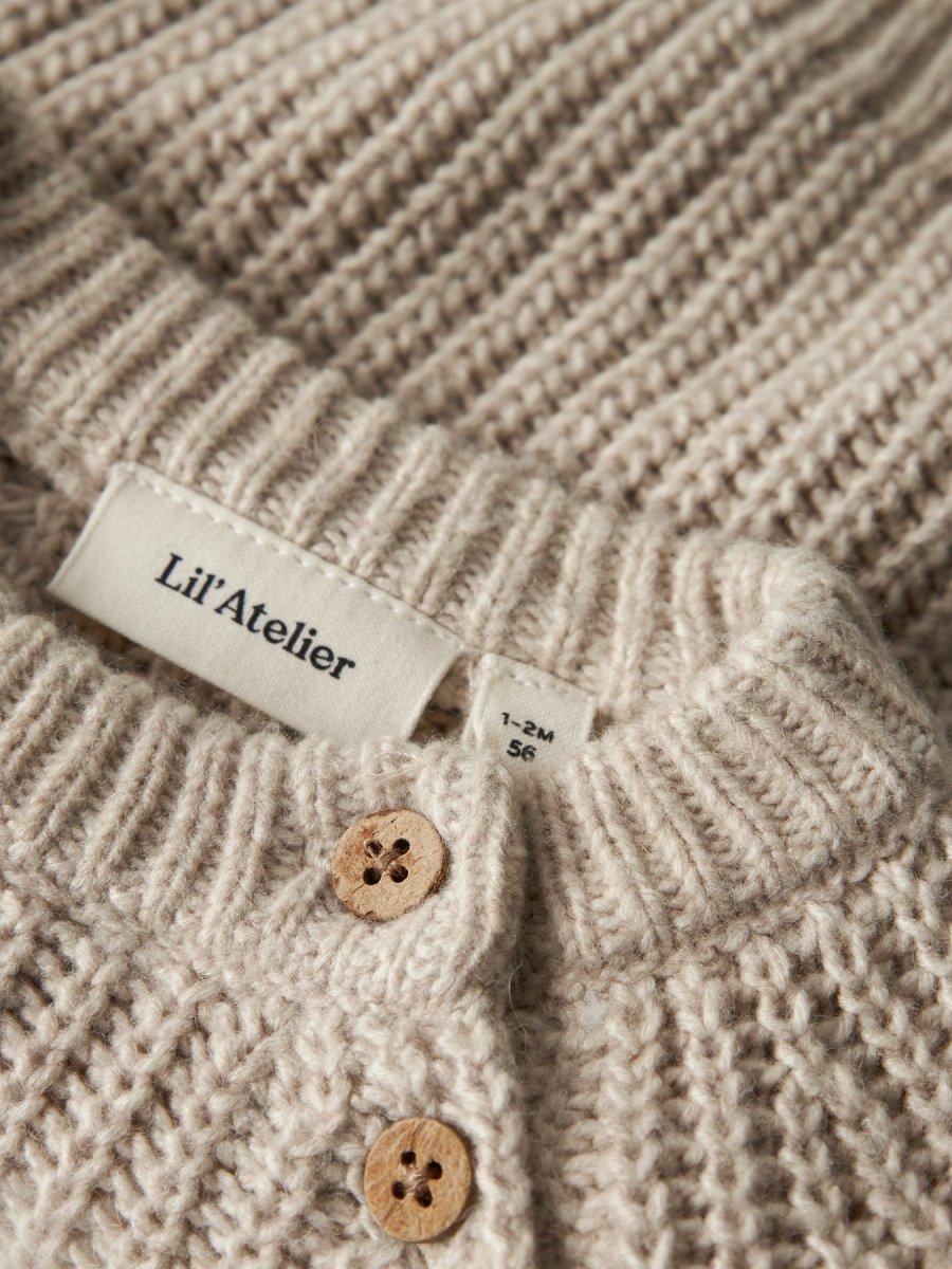 Lil' Atelier RUMBA LS LOOSE KNIT - Oxford Tan Melange | Torgunns Barneklær AS