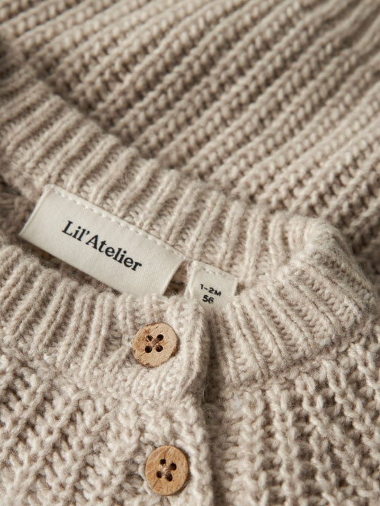 Lil' Atelier RUMBA LS LOOSE KNIT - Oxford Tan Melange | Torgunns Barneklær AS