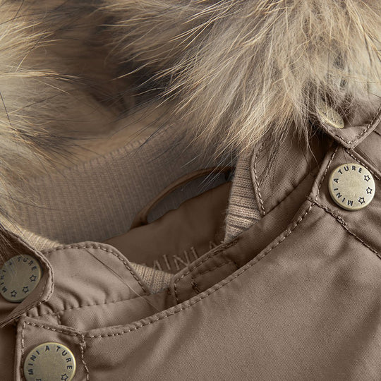 Mini A Ture | WISTI vinterdress m/Ekte pels – Morel Grey | Torgunns Barneklær AS