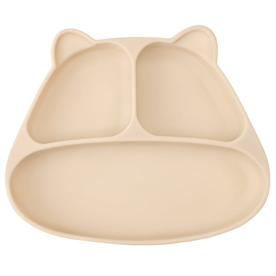 mombella | Panda Silikon Tallerken m/Sugekopp - Beige | Torgunns Barneklær AS