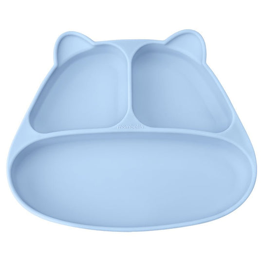 mombella | Panda Silikon Tallerken m/Sugekopp - Lysblå | Torgunns Barneklær AS