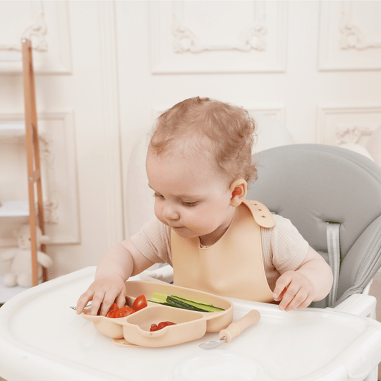 mombella | Panda Silikon Tallerken m/Sugekopp - Lysblå | Torgunns Barneklær AS