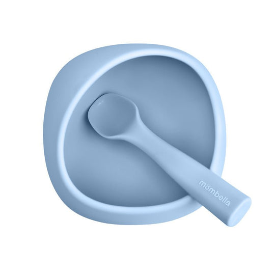 mombella | Silikon Skål m/Sugekopp - Lysblå | Torgunns Barneklær AS