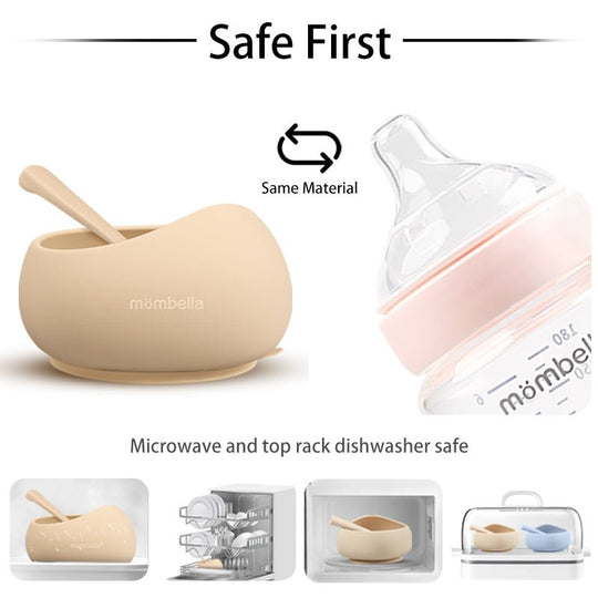 mombella | Silikon Skål m/Sugekopp - Lysblå | Torgunns Barneklær AS