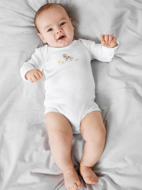 name it baby BODY 2PK FARM ANIMALS - Bright White | Torgunns Barneklær AS