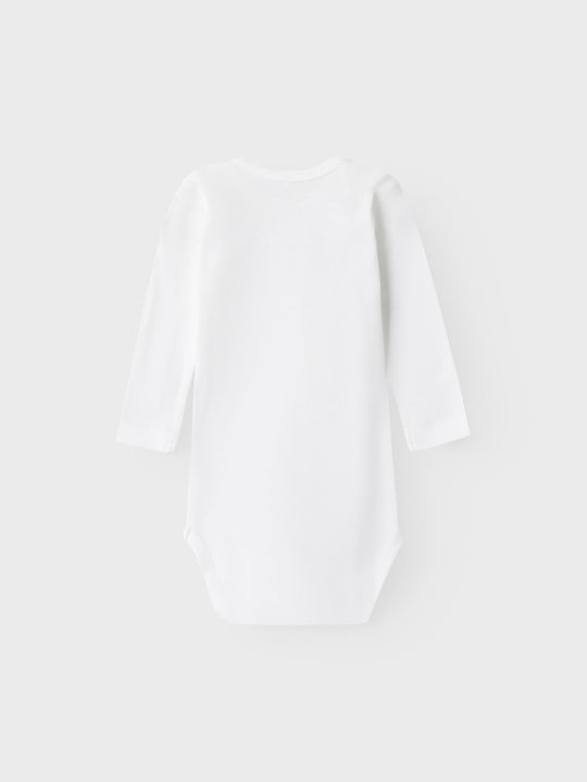 name it baby BODY 2PK FARM ANIMALS - Bright White | Torgunns Barneklær AS