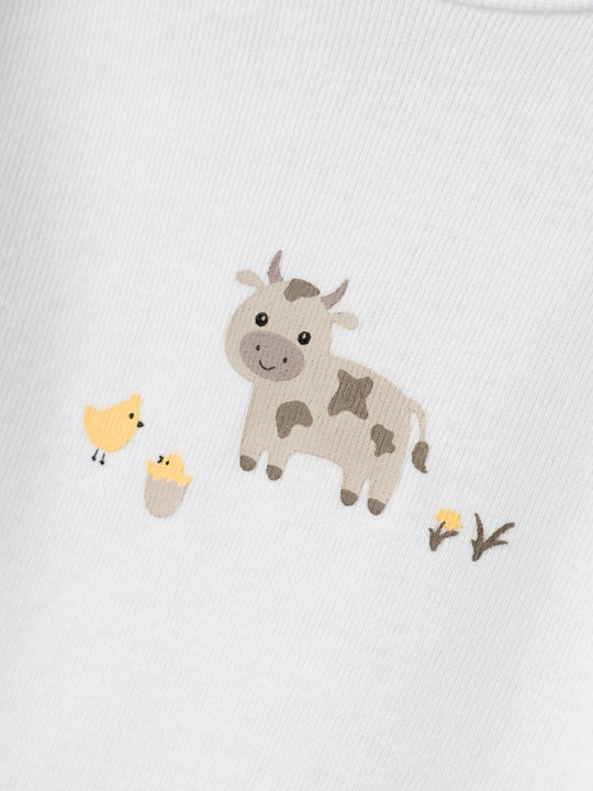 name it baby BODY 2PK FARM ANIMALS - Bright White | Torgunns Barneklær AS