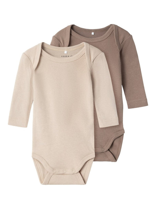 name it baby BODY 2PK LS HUMUS NOOS - Humus | Torgunns Barneklær AS