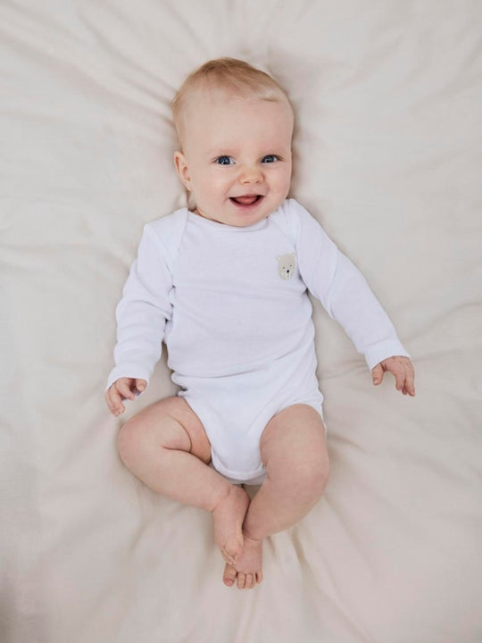 name it baby BODY 3PK BEAR NOOS - Oxford Tan | Torgunns Barneklær AS