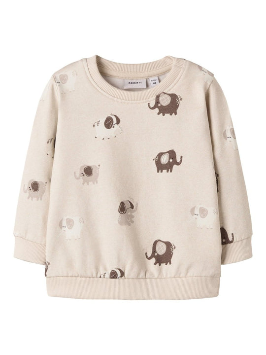name it baby OHAPI LS SWEAT BRU - Peyote Melange | Torgunns Barneklær AS