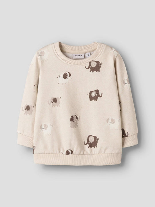 name it baby OHAPI LS SWEAT BRU - Peyote Melange | Torgunns Barneklær AS