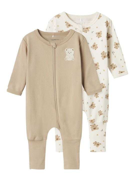 name it baby PYSJAMAS 2PK ZIP - Jet Stream | Bear | Torgunns Barneklær AS