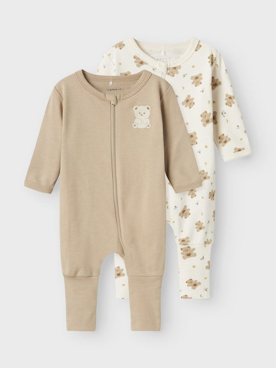 name it baby PYSJAMAS 2PK ZIP - Jet Stream | Bear | Torgunns Barneklær AS