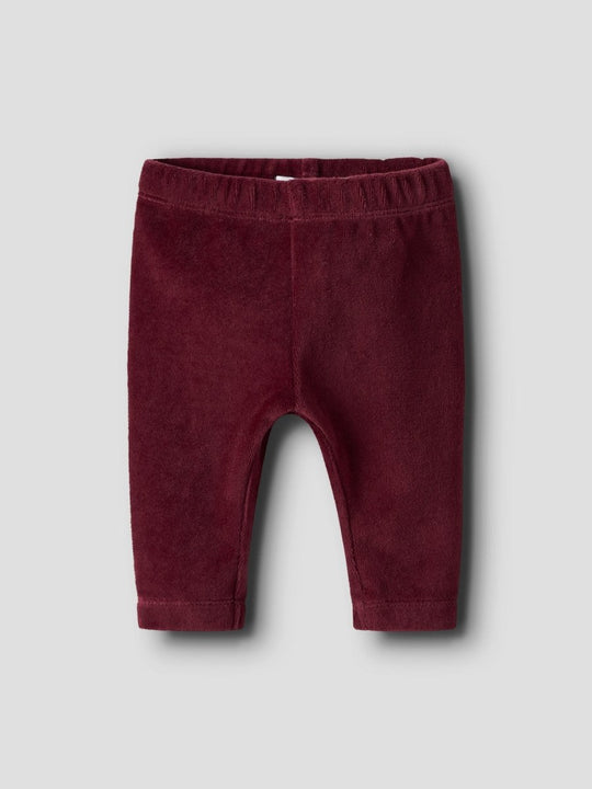 name it baby ROXY VEL LEGGING - Burgundy | Torgunns Barneklær AS
