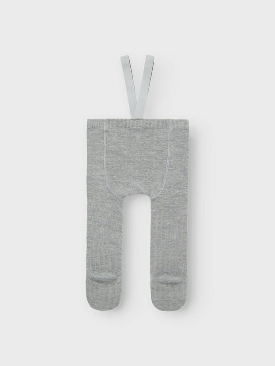 name it baby WAKMA WO/BL RIB PANTYHOSE W/SUS - Grey Melange | Torgunns Barneklær AS
