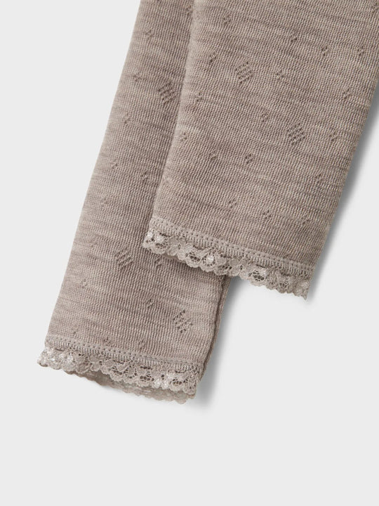 name it baby WANG WOOL NEEDLE LEGGING SOLID NOOS - Satellite | Torgunns Barneklær AS