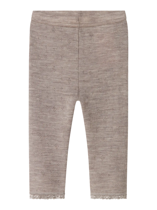 name it baby WANG WOOL NEEDLE LEGGING SOLID NOOS - Satellite | Torgunns Barneklær AS
