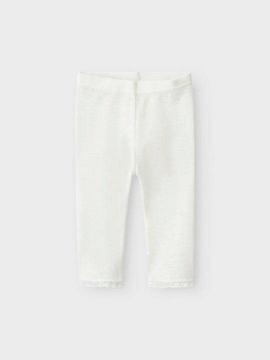 name it baby WANG WOOL NEEDLE LEGGING SOLID NOOS - Snow White | Torgunns Barneklær AS