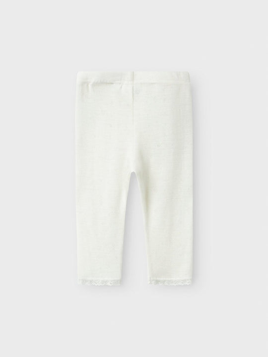 name it baby WANG WOOL NEEDLE LEGGING SOLID NOOS - Snow White | Torgunns Barneklær AS