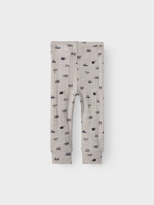 name it baby WANG WOOL NEEDLE LONGJOHN NOOS - Nacreous Cloud | Small Cars | Torgunns Barneklær AS