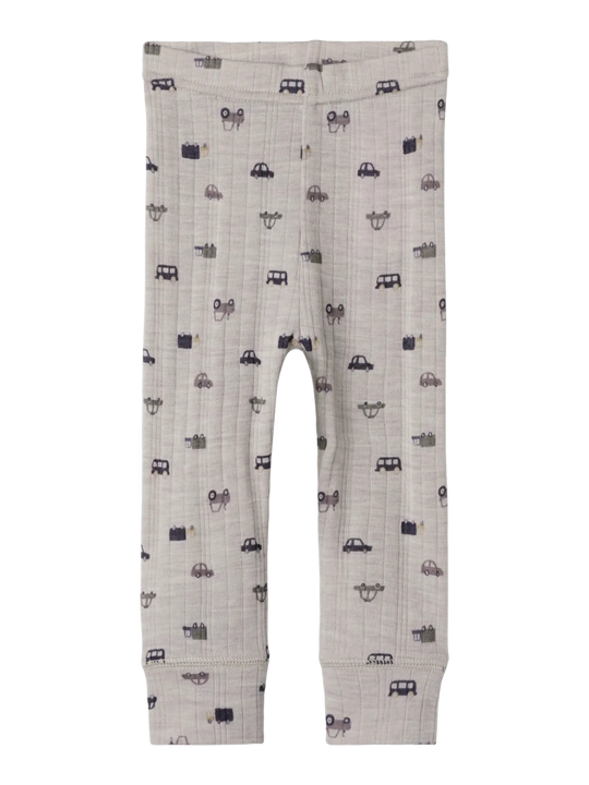 name it baby WANG WOOL NEEDLE LONGJOHN NOOS - Nacreous Cloud | Small Cars | Torgunns Barneklær AS