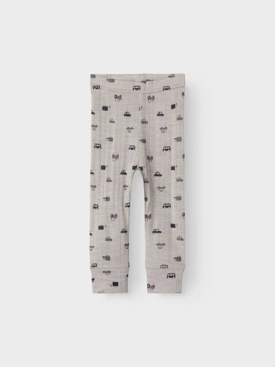 name it baby WANG WOOL NEEDLE LONGJOHN NOOS - Nacreous Cloud | Small Cars | Torgunns Barneklær AS