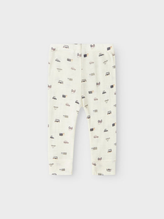 name it baby WANG WOOL NEEDLE LONGJOHN NOOS - Snow White | Small cars | Torgunns Barneklær AS