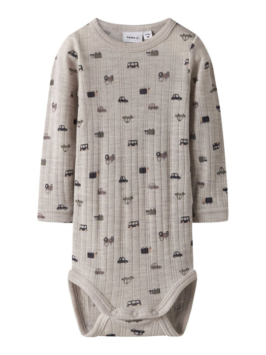 name it baby WANG WOOL NEEDLE LS BODY NOOS - Nacreous Cloud | Small cars | Torgunns Barneklær AS