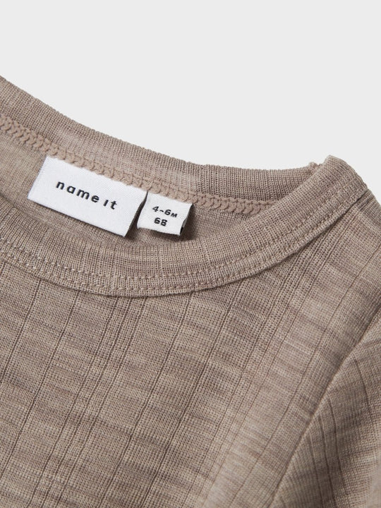 name it baby WANG WOOL NEEDLE LS BODY SOLID NOOS - Satellite | Torgunns Barneklær AS
