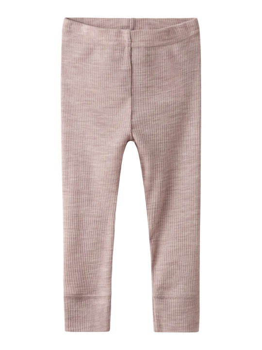 name it baby WAX WOOL RIB LEGGING NOOS - Shadow Gray | Torgunns Barneklær AS