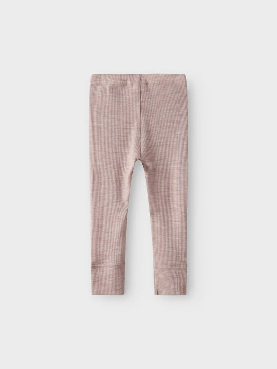 name it baby WAX WOOL RIB LEGGING NOOS - Shadow Gray | Torgunns Barneklær AS