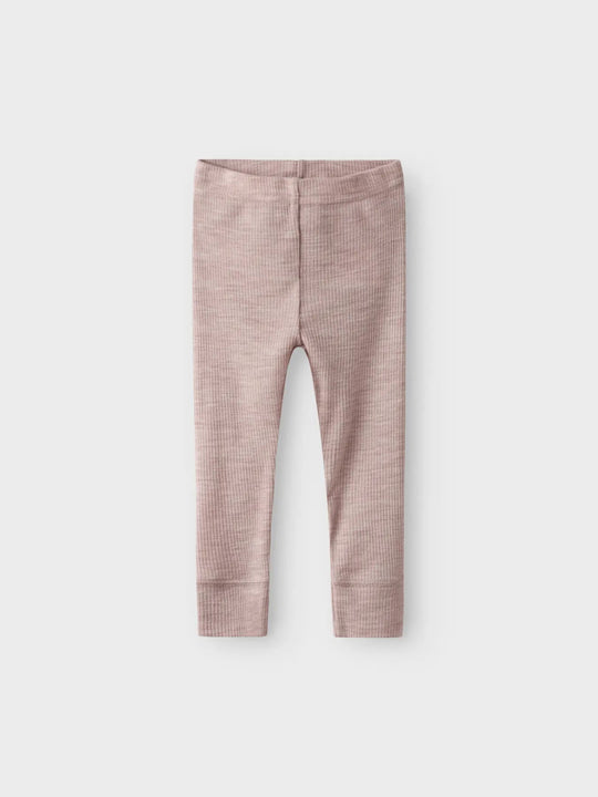 name it baby WAX WOOL RIB LEGGING NOOS - Shadow Gray | Torgunns Barneklær AS