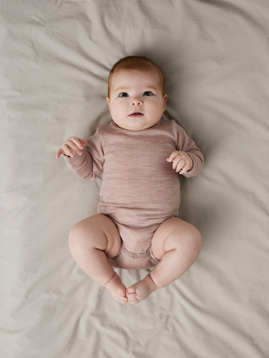 name it baby WAX WOOL RIB LS BODY NOOS - Shadow Gray | Torgunns Barneklær AS