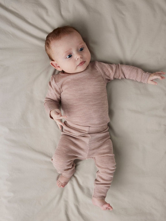 name it baby WAX WOOL RIB LS BODY NOOS - Shadow Gray | Torgunns Barneklær AS