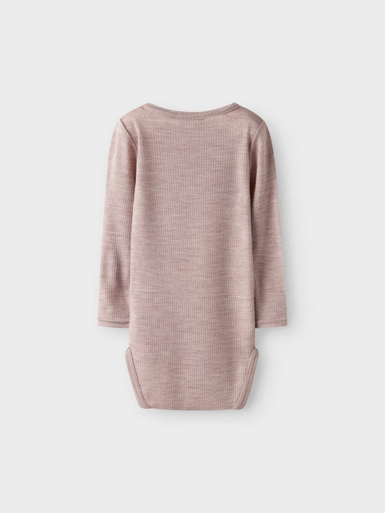 name it baby WAX WOOL RIB LS BODY NOOS - Shadow Gray | Torgunns Barneklær AS