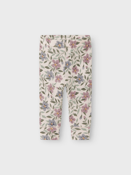 name it baby WILLOW WOOL LEGGING - Lilac Ash AOP | Torgunns Barneklær AS