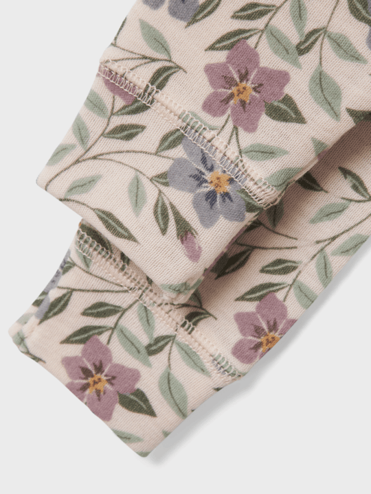 name it baby WILLOW WOOL LEGGING - Lilac Ash AOP | Torgunns Barneklær AS